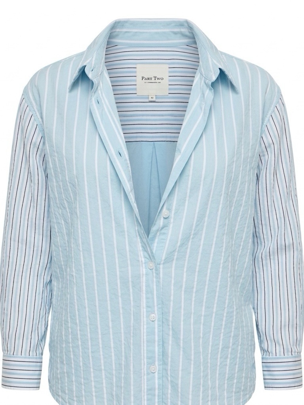 Part Two Women's Light Blue Striped Button Down Shirt